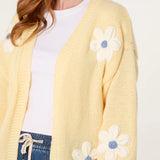 Wild Flower - Ladies - Flocking Daisy Open Knit Cardigan - Lemon - Wildvine Clothing, Spalding, Lincolnshire