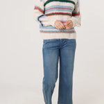 Wild Flower - Ladies - Colourful Striped Knit Jumper - Ivory/Multi - Wildvine Clothing, Spalding, Lincolnshire