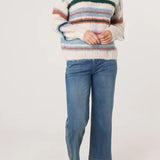 Wild Flower - Ladies - Colourful Striped Knit Jumper - Ivory/Multi - Wildvine Clothing, Spalding, Lincolnshire