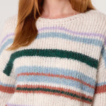 Wild Flower - Ladies - Colourful Striped Knit Jumper - Ivory/Multi - Wildvine Clothing, Spalding, Lincolnshire
