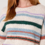 Wild Flower - Ladies - Colourful Striped Knit Jumper - Ivory/Multi - Wildvine Clothing, Spalding, Lincolnshire
