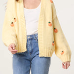 Wild Flower - Ladies - Knitted Oranges Chunky Cardigan - Lemon - Wildvine Clothing, Spalding, Lincolnshire
