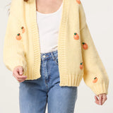 Wild Flower - Ladies - Knitted Oranges Chunky Cardigan - Lemon - Wildvine Clothing, Spalding, Lincolnshire