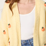 Wild Flower - Ladies - Knitted Oranges Chunky Cardigan - Lemon - Wildvine Clothing, Spalding, Lincolnshire