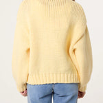 Wild Flower - Ladies - Knitted Oranges Chunky Cardigan - Lemon - Wildvine Clothing, Spalding, Lincolnshire