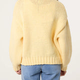 Wild Flower - Ladies - Knitted Oranges Chunky Cardigan - Lemon - Wildvine Clothing, Spalding, Lincolnshire