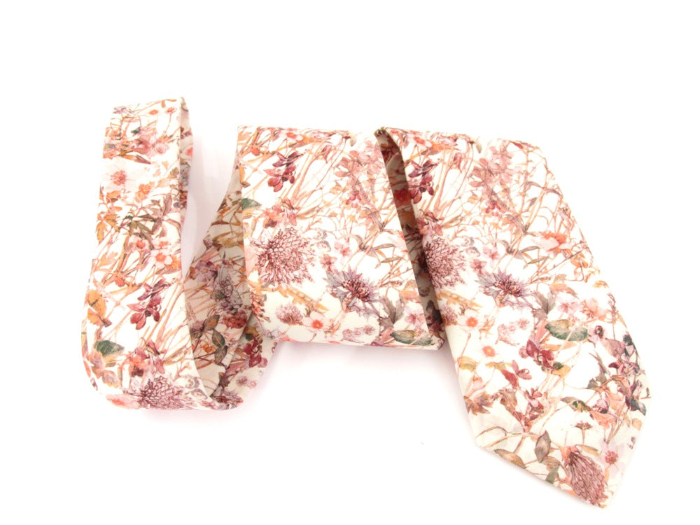 Van Buck - Mens - Wild Flowers Pink Cotton Tie Made with Liberty Fabric - Wildvine Clothing, Spalding, Lincolnshire