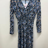 Misumi - Ladies -V Neck Wrap - Long Sleeve - Midi Dress - Black / Pattern - Wildvine Clothing, Spalding, Lincolnshire