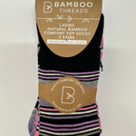 Ladies Bamboo Socks - Non Elastic - (3 pairs) 4-8 Pink - Wildvine Clothing, Spalding, Lincolnshire
