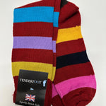Tenderfoot - Mens - Cotton - Stripe UK 7 - 11 Red - Multi - Wildvine Clothing, Spalding, Lincolnshire