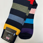 Tenderfoot - Mens - Cotton - Stripe UK 7 - 11 Navy - Multi - Wildvine Clothing, Spalding, Lincolnshire