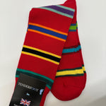 Tenderfoot - Mens - Cotton - Stripe UK 7 - 11 Red - Narrow Multi - Wildvine Clothing, Spalding, Lincolnshire