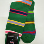 Tenderfoot - Mens - Cotton - Stripe UK 7 - 11 Green - Narrow Multi - Wildvine Clothing, Spalding, Lincolnshire
