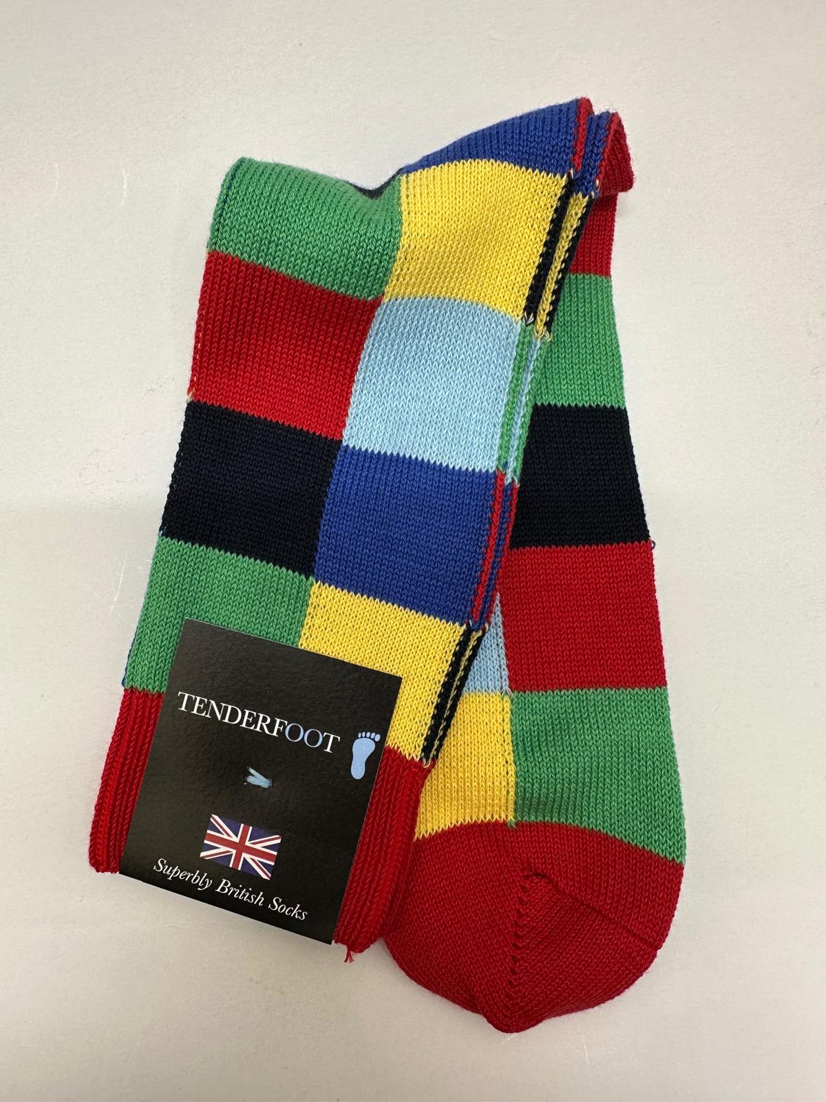 Tenderfoot - Mens - Cotton - Checkered UK 7 - 11 Red - Multi - Wildvine Clothing, Spalding, Lincolnshire