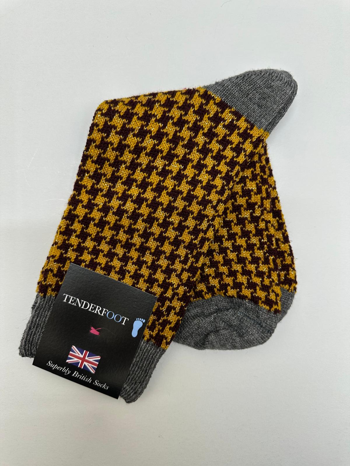 Tenderfoot - Mens- Wool - Metallic Socks UK 7 - 11 Yellow - Wildvine Clothing, Spalding, Lincolnshire