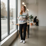 Wild Flower - Ladies - Colourful Striped Knit Jumper - Ivory/Multi - Wildvine Clothing, Spalding, Lincolnshire