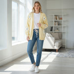 Wild Flower - Ladies - Flocking Daisy Open Knit Cardigan - Lemon - Wildvine Clothing, Spalding, Lincolnshire