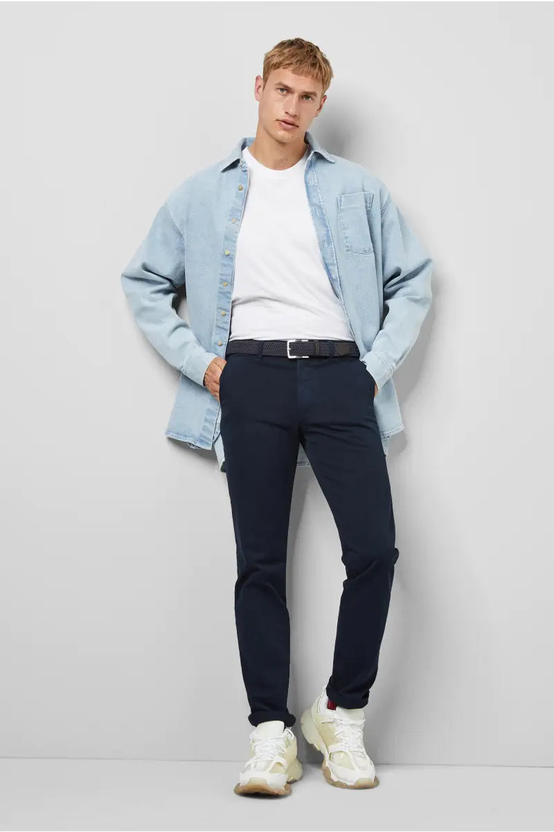 MEYER M5 Mens Jeans - 9-6001 Soft Stretch Cotton Chinos - Modern Fit - Navy - Wildvine Clothing, Spalding, Lincolnshire