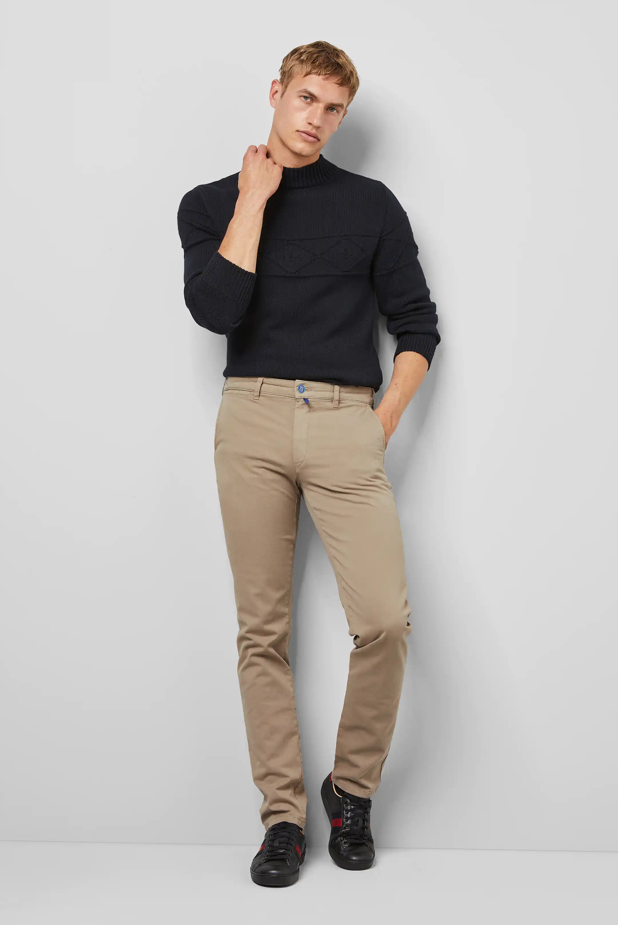 MEYER M5 Mens Chino – 9-6001 Soft Stretch Cotton Chinos – Modern Fit - Beige - Wildvine Clothing, Spalding, Lincolnshire