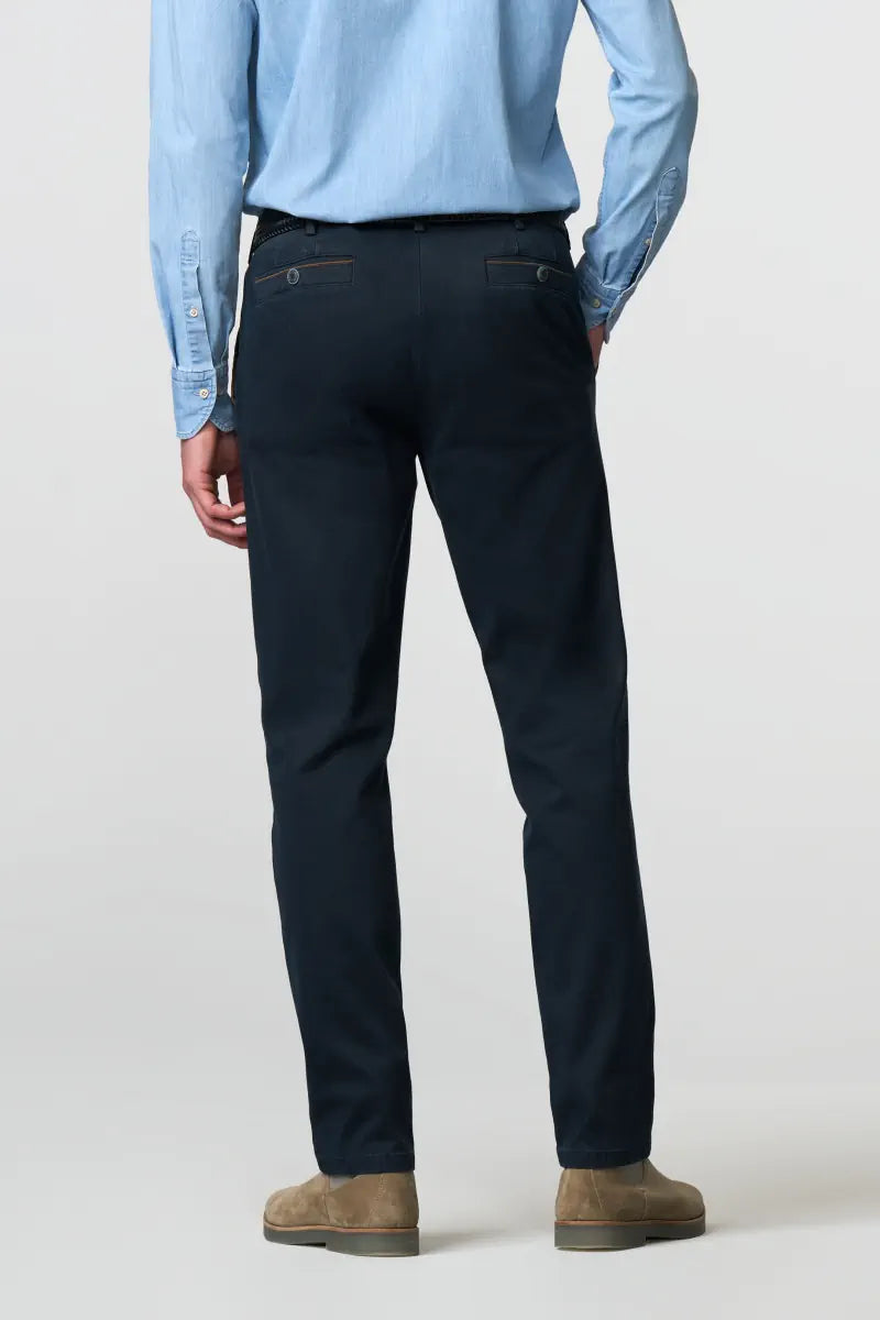 MEYER New York Mens Trousers – 2-5617 Fine Texture Luxury Chinos - Modern Fit – Navy - Wildvine Clothing, Spalding, Lincolnshire