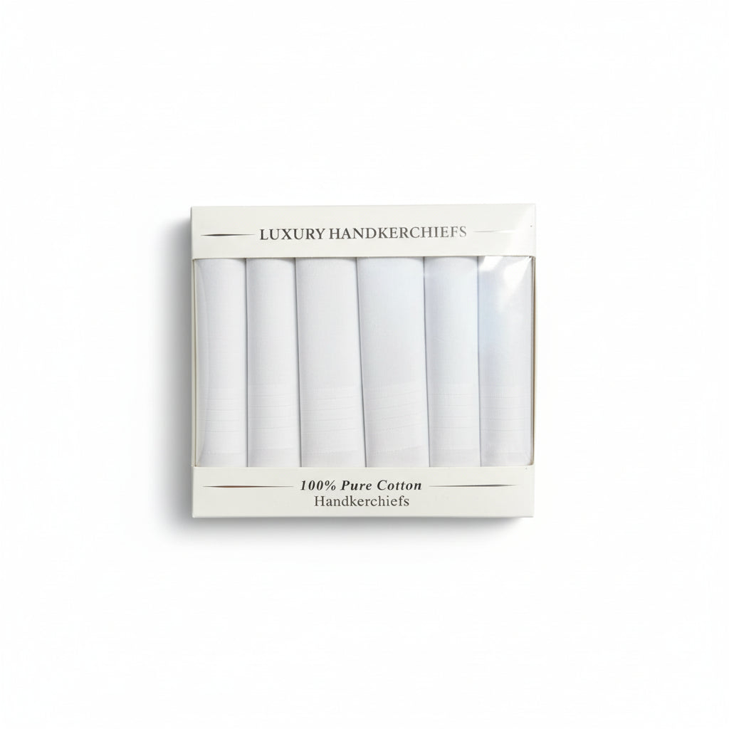 Le Chateau - Mens - Luxury Handkerciefs - White - Wildvine Clothing, Spalding, Lincolnshire