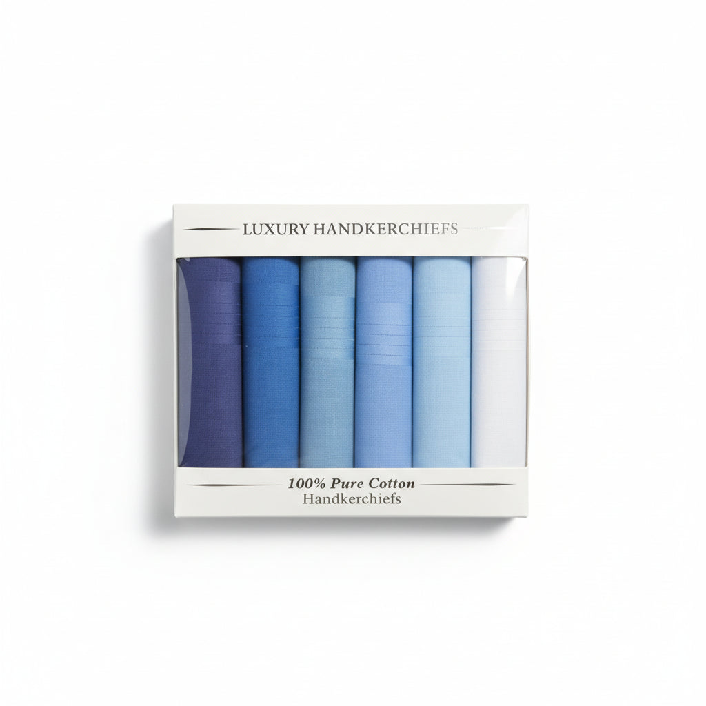 Le Chateau - Mens - Luxury Handkerciefs - Blues - Wildvine Clothing, Spalding, Lincolnshire