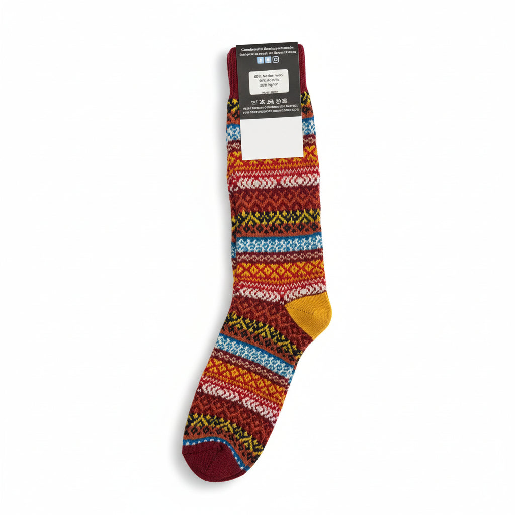 Tenderfoot - Mens - Wool Socks - Red/Yellow Multi - Wildvine Clothing, Spalding, Lincolnshire