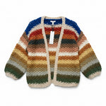 Wild Flower - Ladies - Colourful Chunky Hand Knitted - Striped Cardigan - Multi colour - Wildvine Clothing, Spalding, Lincolnshire