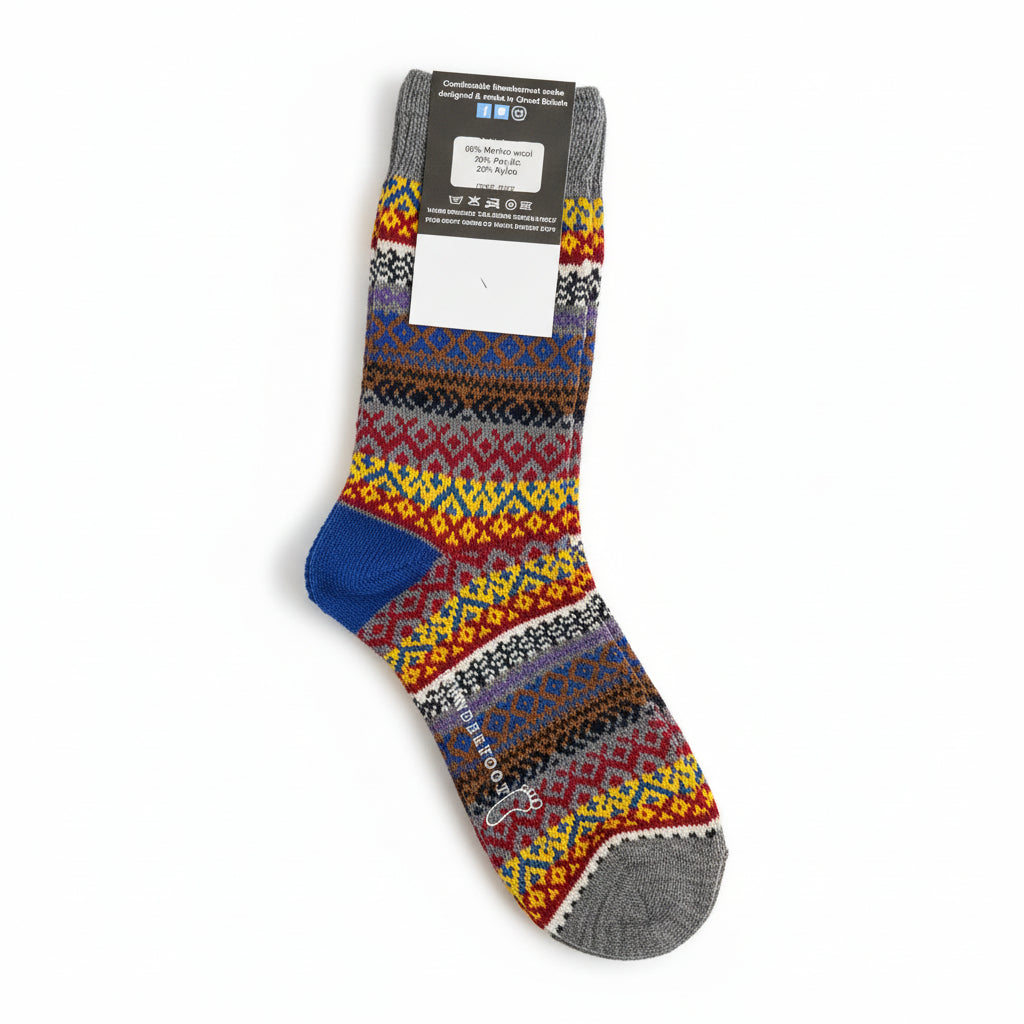 Tenderfoot - Mens - Wool Socks - Grey/Blue Multi - Wildvine Clothing, Spalding, Lincolnshire
