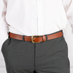 Dents - Mens Belt - Smooth Leather Belt - Brown Buffalo Leather - Wildvine Clothing, Spalding, Lincolnshire