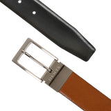 Dents - Mens Belt  -  Twist Reversible - Black/Tan Bovine Leather