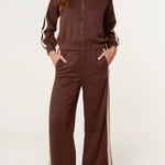 QED London - Ladies - Stripe Bomber Jacket & Matching Trouser Set - Wildvine Clothing, Spalding, Lincolnshire