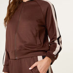 QED London - Ladies - Stripe Bomber Jacket & Matching Trouser Set - Wildvine Clothing, Spalding, Lincolnshire