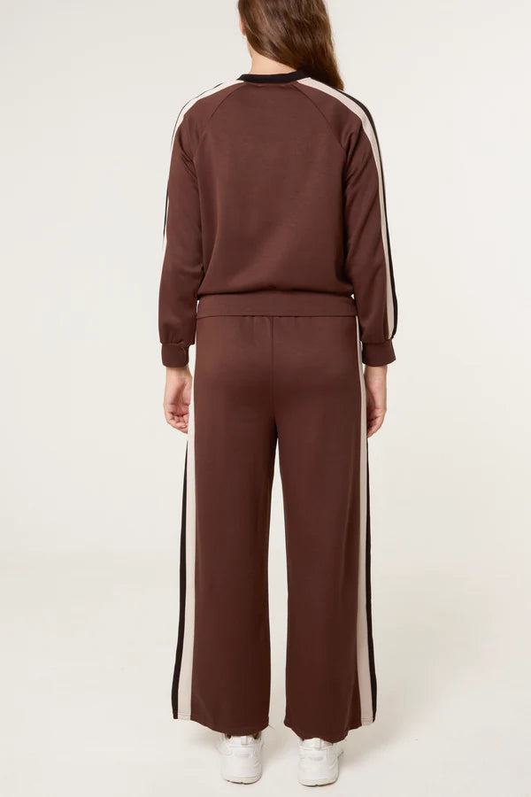 QED London - Ladies - Stripe Bomber Jacket & Matching Trouser Set - Wildvine Clothing, Spalding, Lincolnshire