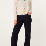 QED London - Ladies - Colourful Heart Buttons Knit Cardigan - Multi Colour - Wildvine Clothing, Spalding, Lincolnshire