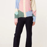Wild Flower - Ladies - Colour Block Knit Flowers Cardigan - Wildvine Clothing, Spalding, Lincolnshire