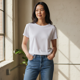 Alice Collins - Button Shoulder Top - White - Wildvine Clothing, Spalding, Lincolnshire