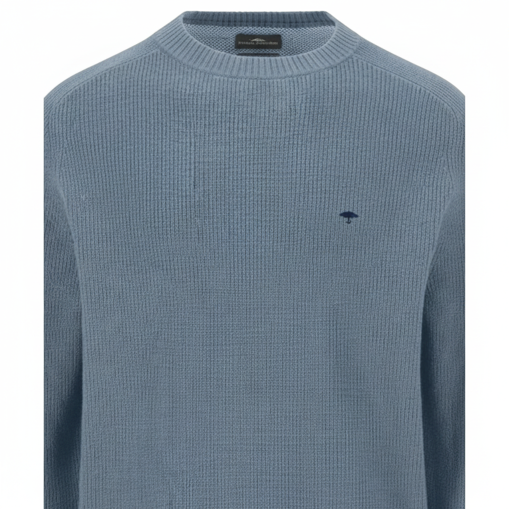 Fynch-Hatton - Mens Knitwear - Super Structure / Super Soft - O'Neck - Air Blue 1609208 660 - Wildvine Clothing, Spalding, Lincolnshire
