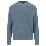 Fynch-Hatton - Mens Knitwear - Super Structure / Super Soft - O'Neck - Air Blue 1609208 660 - Wildvine Clothing, Spalding, Lincolnshire