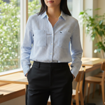 Alice Collins - Amara Shirt - Sky/White - Wildvine Clothing, Spalding, Lincolnshire