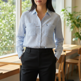 Alice Collins - Amara Shirt - Sky/White - Wildvine Clothing, Spalding, Lincolnshire