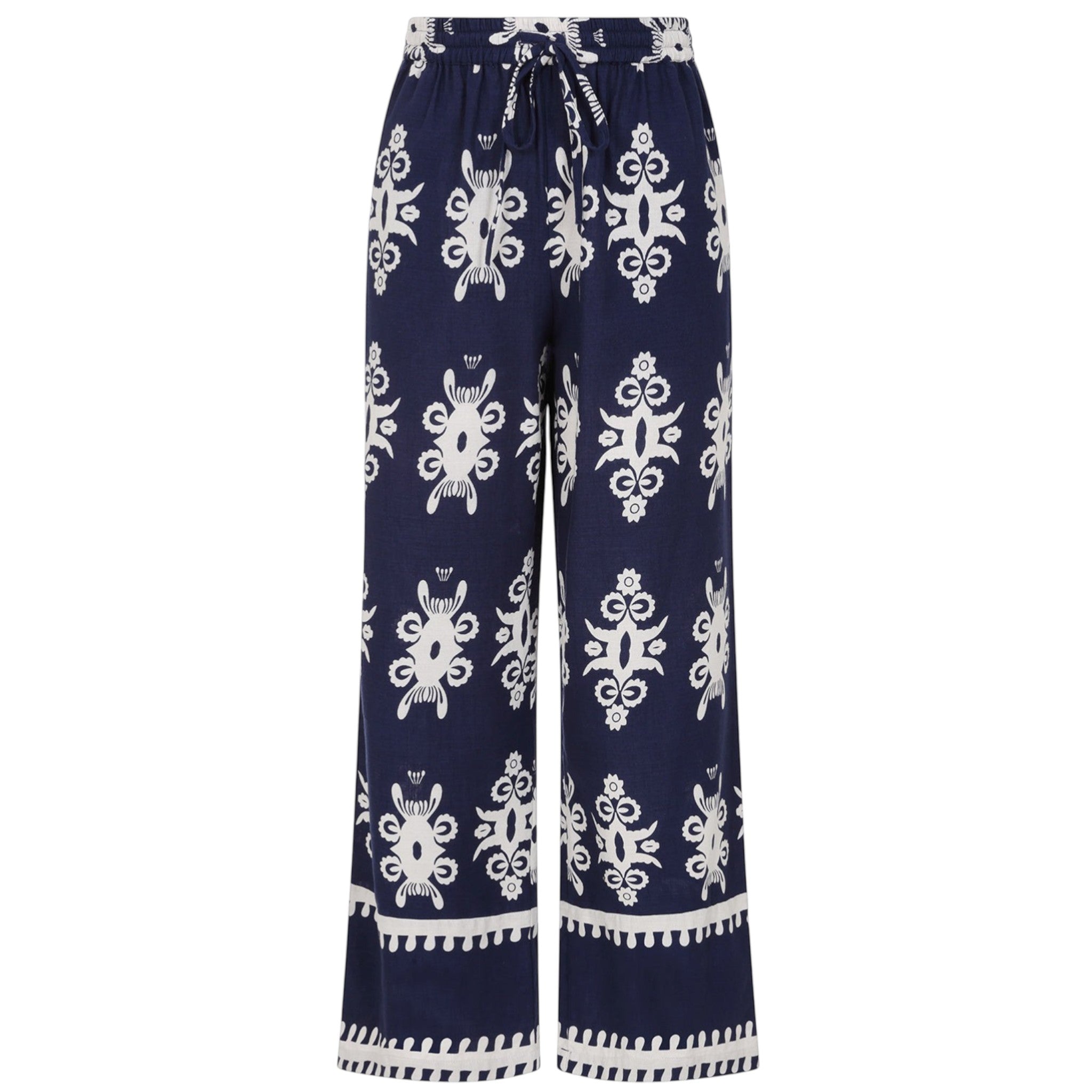 Alice Collins - Athena Trousers - Rich Navy/White - Wildvine Clothing, Spalding, Lincolnshire