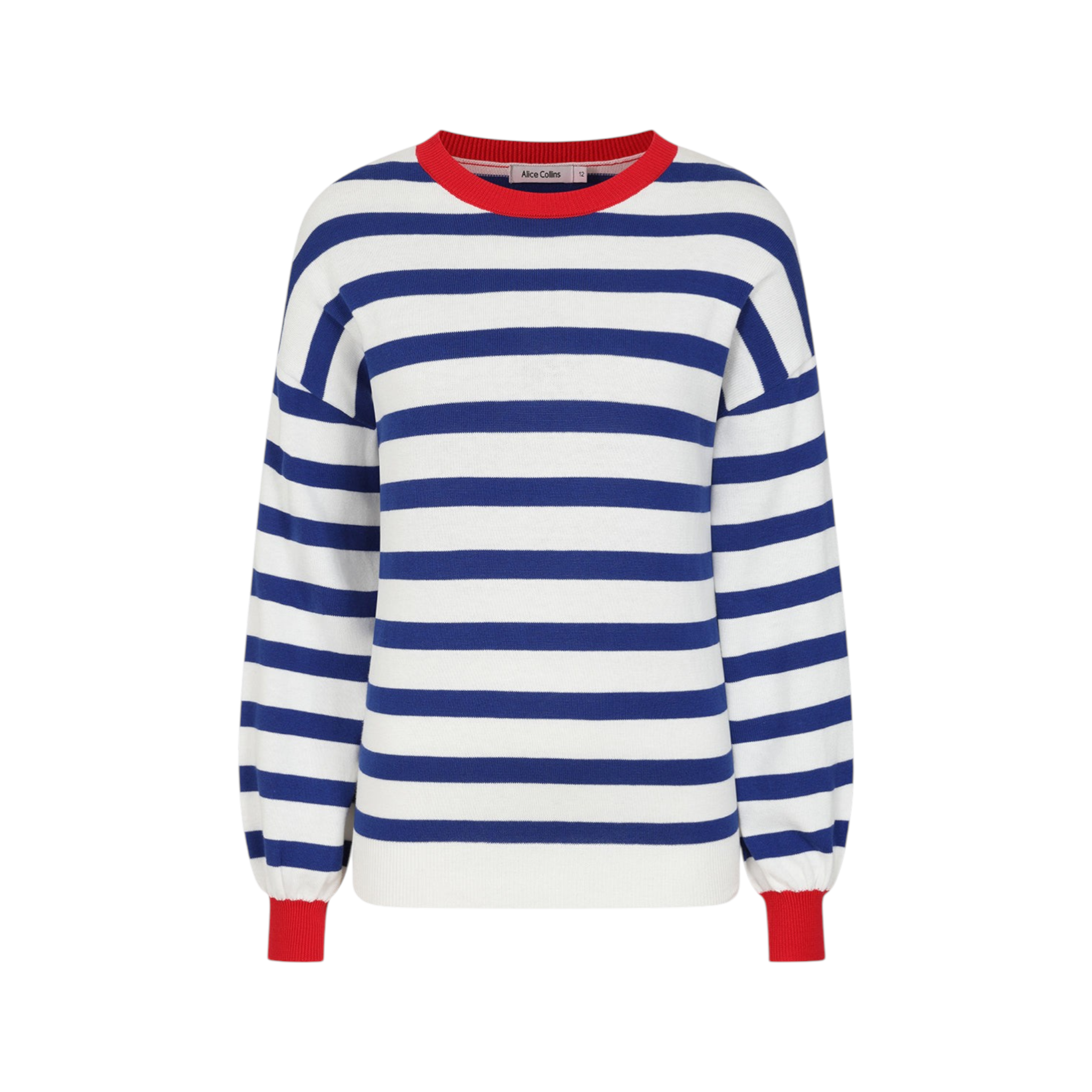 Alice Collins - Fowey Stripe Pullover - Wild Oat/Royal - Wildvine Clothing, Spalding, Lincolnshire