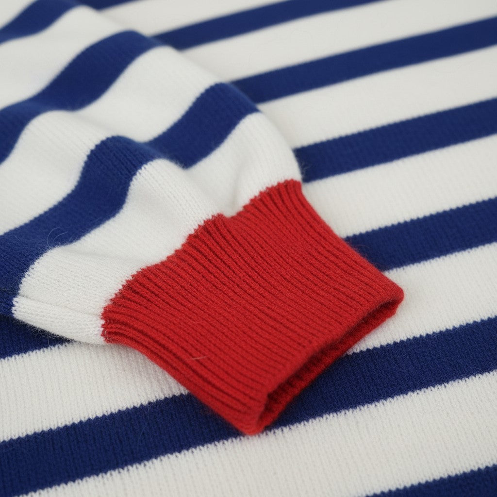 Alice Collins - Fowey Stripe Pullover - Wild Oat/Royal - Wildvine Clothing, Spalding, Lincolnshire