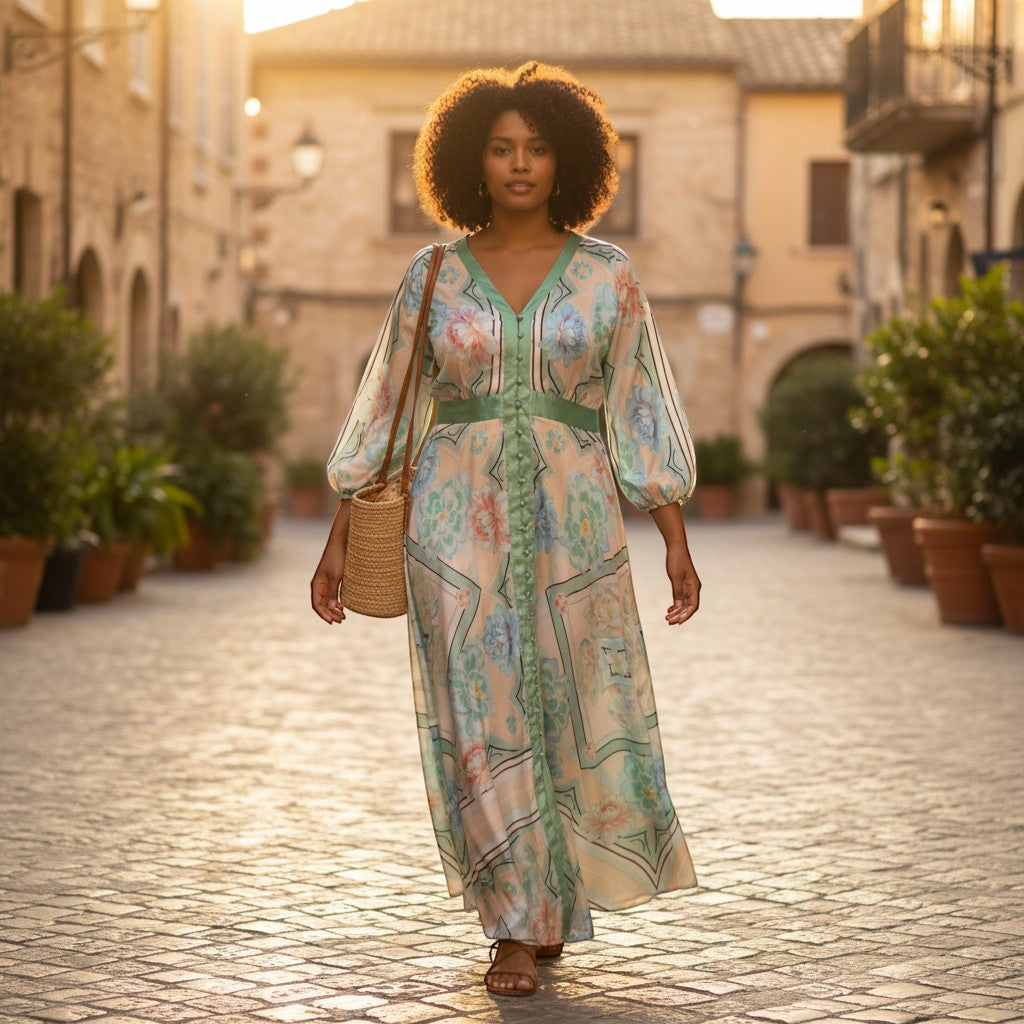 Alice Collins - Jane Dress - Seashore - Wildvine Clothing, Spalding, Lincolnshire