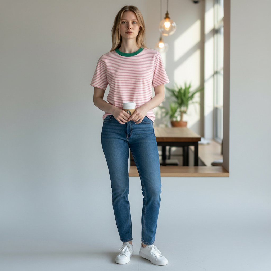 Alice Collins - Miley T-Shirt - Green Pepper/Candyfloss - Wildvine Clothing, Spalding, Lincolnshire