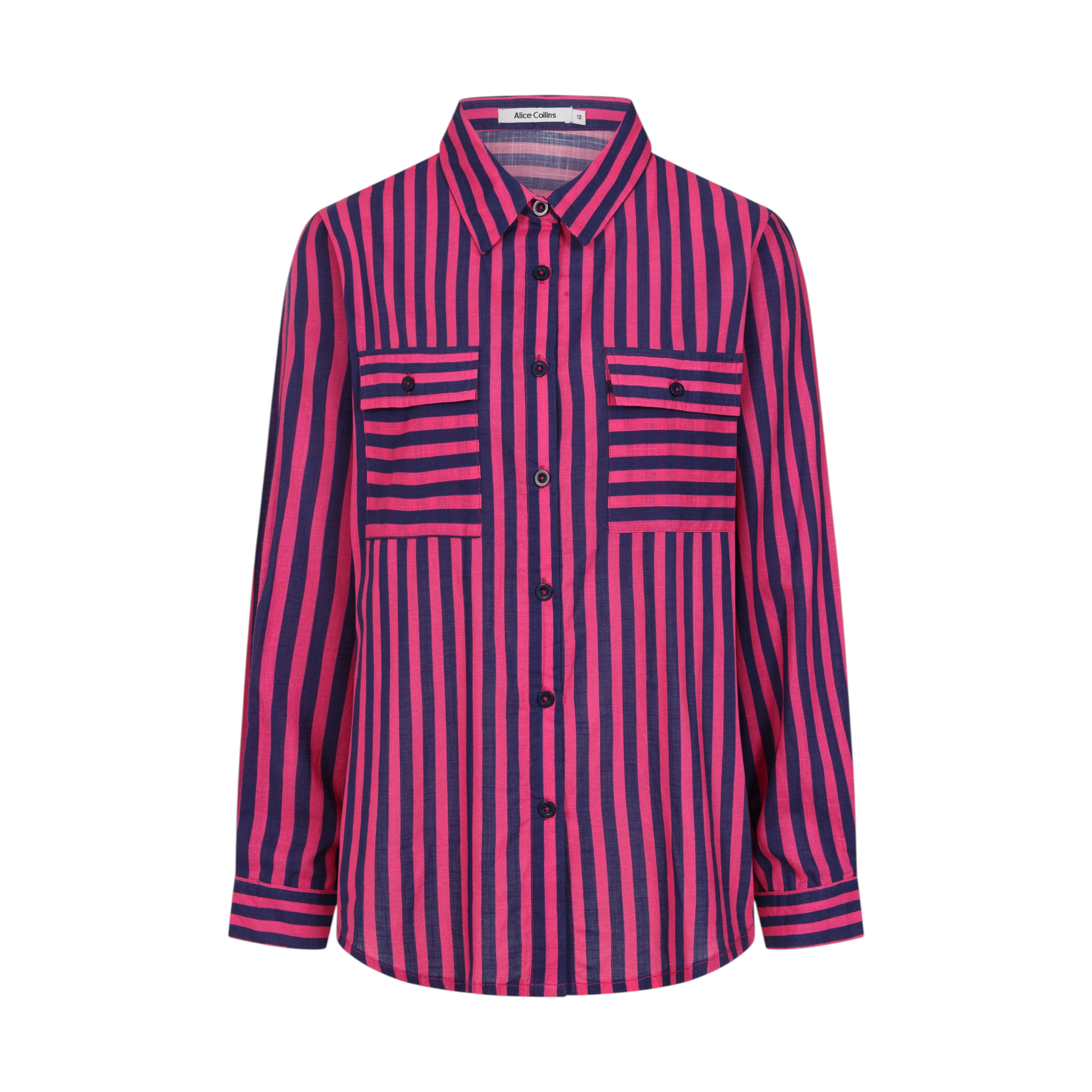 Alice Collins - Ladies Vivian Shirt - Rich Navy/Fuchsia - Wildvine Clothing, Spalding, Lincolnshire