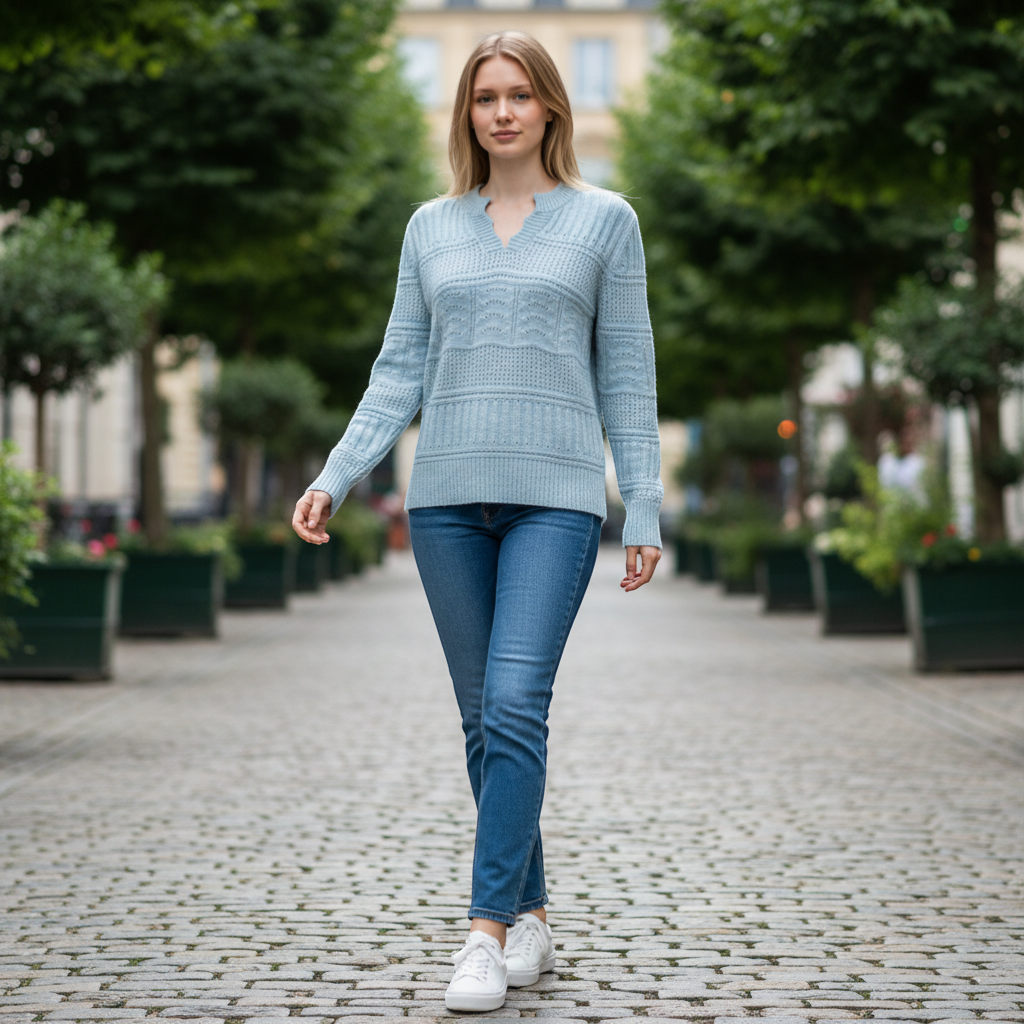 Alice Collins - Ladies Marieke Pullover - Powder Blue - Wildvine Clothing, Spalding, Lincolnshire