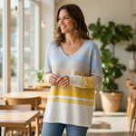 Alice Collins - Constance Pullover - Sky/Beige/Butter - Wildvine Clothing, Spalding, Lincolnshire