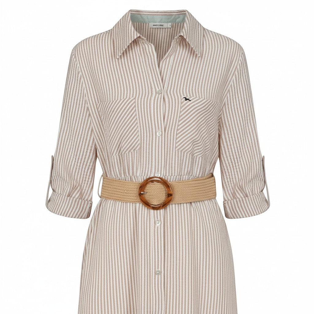 Alice Collins - Amara Dress - Pebble/Wild Oat - Wildvine Clothing, Spalding, Lincolnshire
